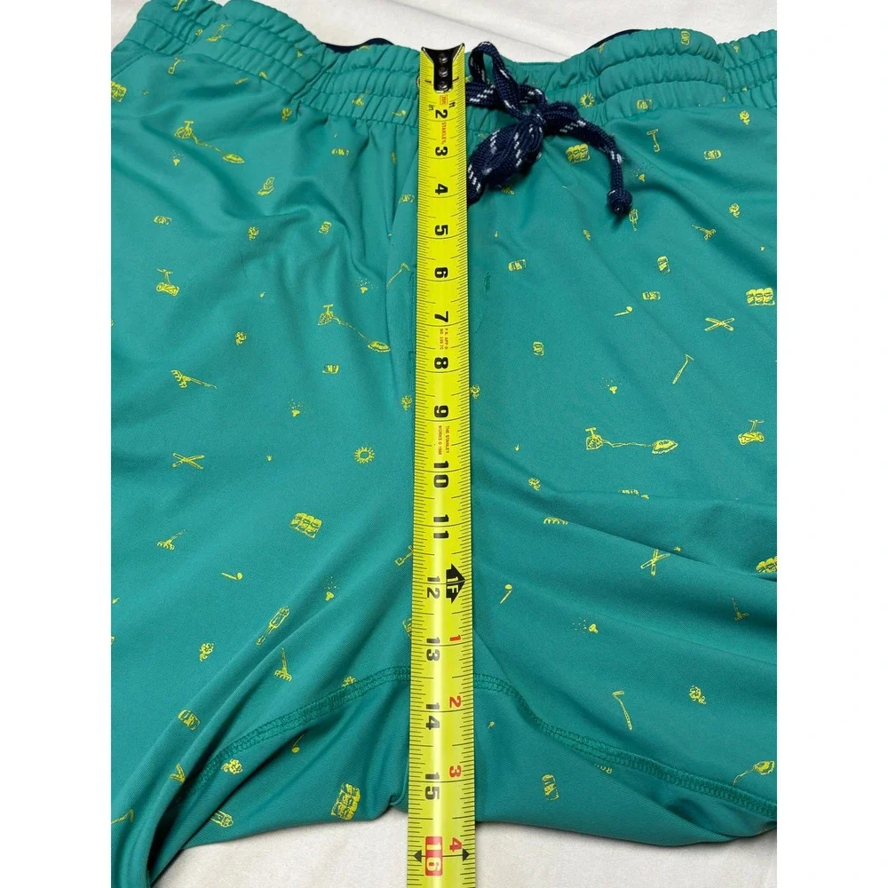 William Murray Golf Shorts Mens Large Teal Novelty Print Drawstring W32xL8‎